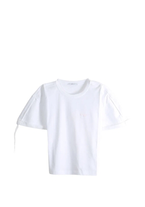 Givenchy logo-embroidered sleeve-detail T-shirt - White