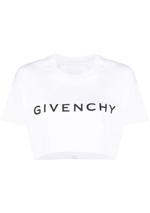 Givenchy logo-print cropped T-shirt - White