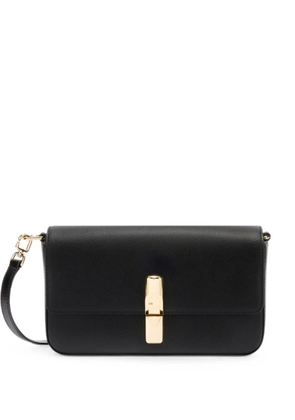 Furla logo-clasp leather shoulder bag - Black