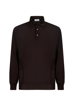 Lardini long-sleeve polo shirt - Brown