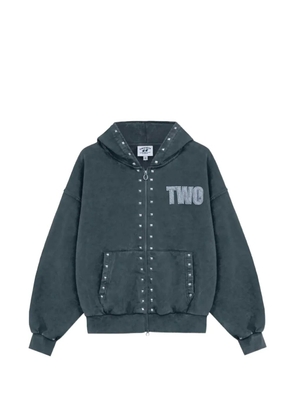 TWOJEYS studded zip-up hoodie - Grey