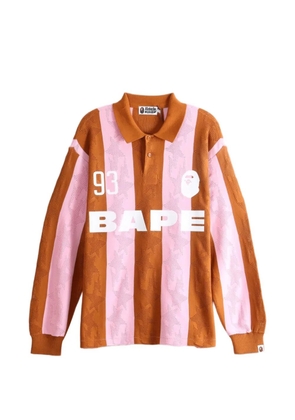 A BATHING APE® Sta-pattern vertical-stripe polo shirt - Orange