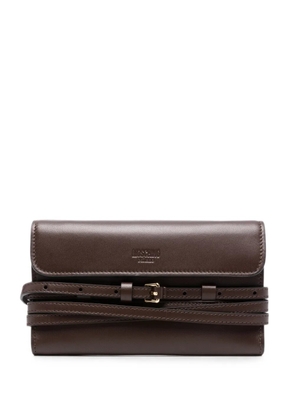 Moschino buckle-detail chain-strap wallet - Brown