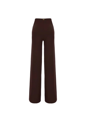 Maison Anami logo-plaque wide-leg trousers - Brown