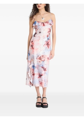 Desigual floral-print ruffled maxi dress - Pink