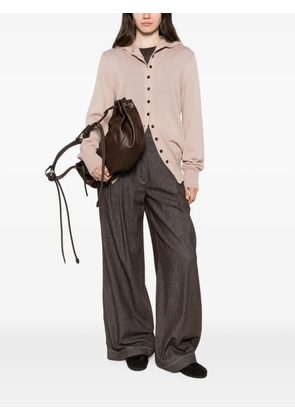Liviana Conti high-neck button-up cardigan - Neutrals