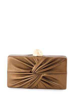 Cult Gaia Lisse knotted leather clutch bag - Brown