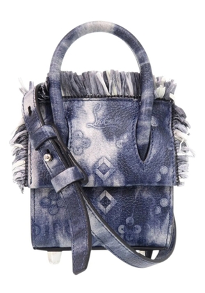 Christian Louboutin Pre-Owned 2021-2026 Nano Grained Calfskin Paloma Fringe satchel - Blue