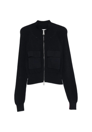 Liviana Conti ribbed-knit flap-pocket cardigan - Blue