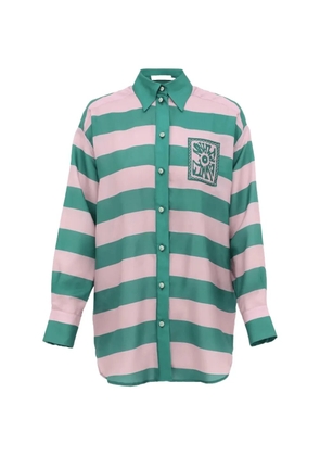 ZIMMERMANN striped patch-detail shirt - Green