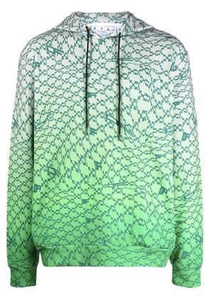 Off-White Arrows-print ombré-effect hoodie - Green