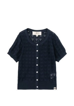 APEE™ by *A BATHING APE® heart-pointelle cardigan - Blue