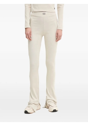 Alpha Industries logo-plaque split-hem flared trousers - White