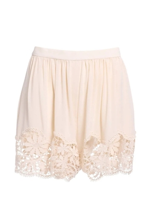 Elie Saab macramé silk shorts - Neutrals