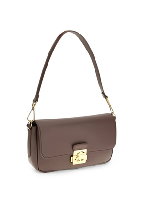 Coccinelle medium C-Me Lock leather shoulder bag - Brown
