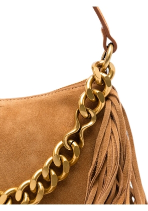 TWINSET fringed-trim chain-link shoulder bag - Brown