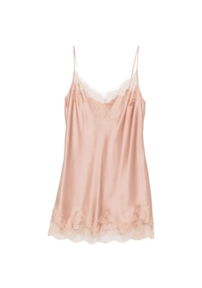 Carine Gilson lace-trim silk nightdress - Pink