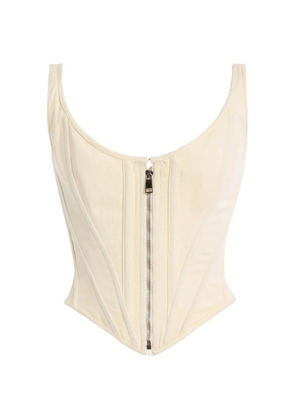 Wiederhoeft zip-front corset top - Neutrals