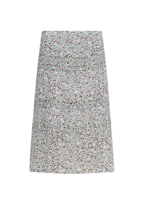Tory Burch floral-print A-line midi skirt - Blue