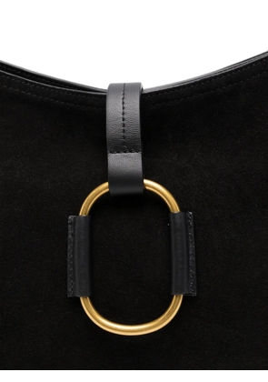 TWINSET ring-detail suede shoulder bag - Black