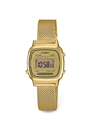 Casio digital mesh 24.6mm watch - Gold