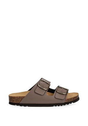 Scholl JOSEPHINE buckle-fastening double-strap slides - Brown
