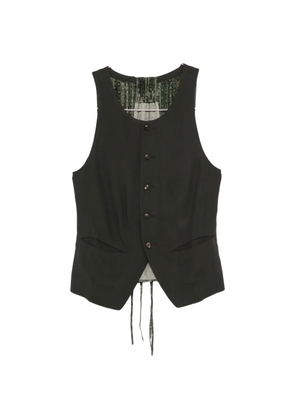 Ziggy Chen patterned-panel vest - Green