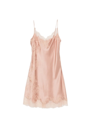Carine Gilson lace-trim silk nightdress - Pink