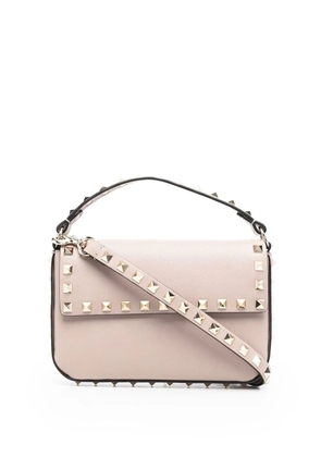 Valentino Garavani stud-detail leather shoulder bag - Neutrals