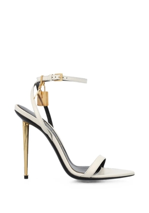 TOM FORD lock-pendant stiletto-heel sandals - Neutrals