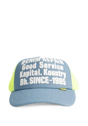 KAPITAL logo-print mesh-panel trucker hat - Yellow