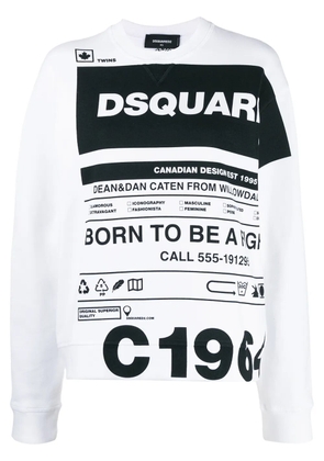 DSQUARED2 logo slogan print T-shirt - White