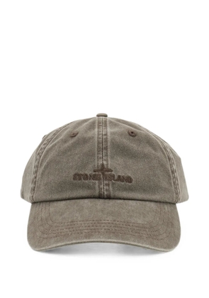 Stone Island logo-embroidered cap - Brown