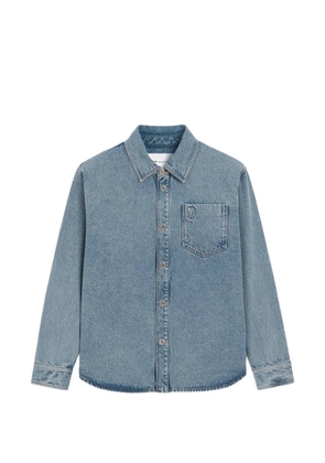 AMI Paris Cotton overshirt with Ami de Coeur - Blue
