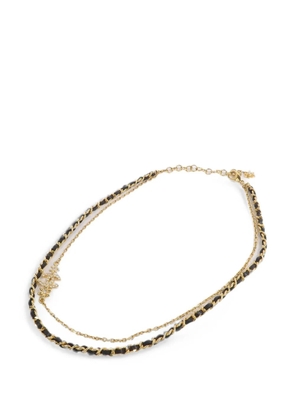 CHANEL Pre-Owned CC calfskin leather necklace - Gold
