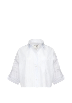 TWP Next Ex pinstripe cropped shirt - White