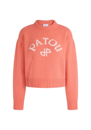 Patou logo-intarsia crew-neck sweater - Orange