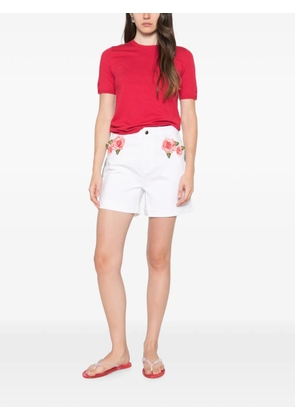 Blugirl floral-patch shorts - White