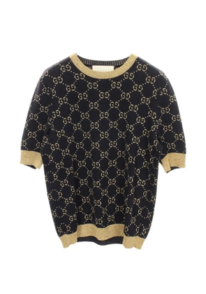 Gucci Pre-Owned 2000s GG logo-pattern short-sleeved sweater - Blue