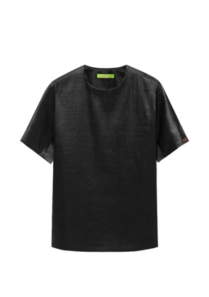 Shanghai Tang short-sleeved satin T-shirt - Black