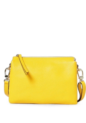 Skytos Ale pebbled leather cross body bag - Yellow