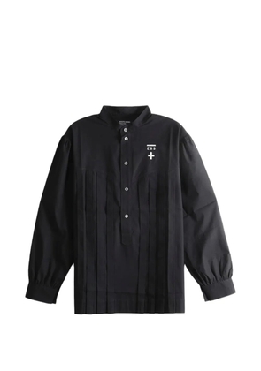Enfants Riches Déprimés pleated logo-print shirt - Black