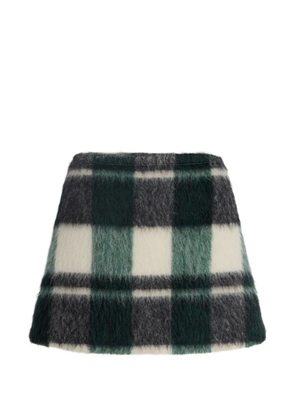 Patou check A-line mini skirt - Green