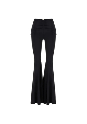 Maison Anami ruched flared trousers - Black