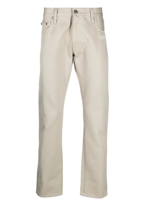 Off-White logo-print straight-leg jeans - Neutrals