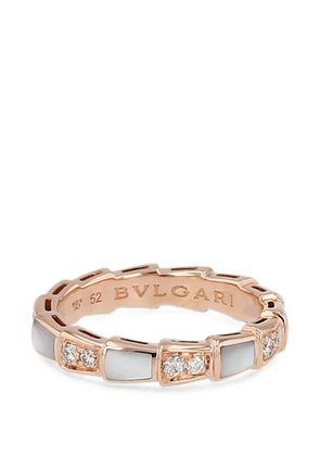 Bvlgari Pre-Owned 2020 Serpenti Viper mother-of-pearl and diamond ring - Pink
