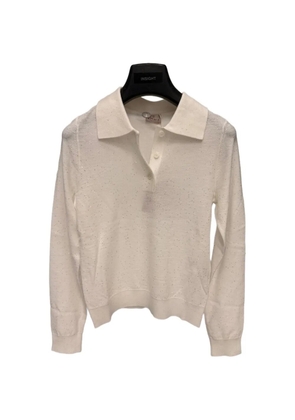EMME sequin-embellished polo-shirt - White
