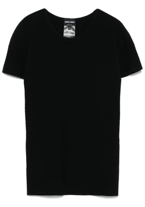 Giorgio Armani fine-ribbed T-shirt - Black