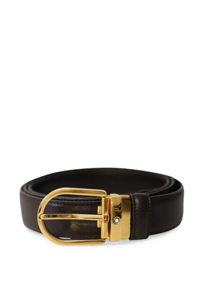 Montblanc logo-engraved buckle belt - Brown
