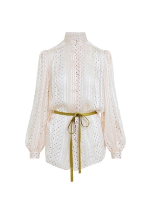 Valentino Garavani star-print silk blouse - Neutrals